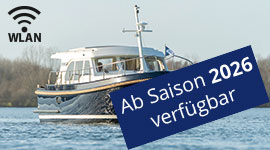 Linssen GS 30.0 Sedan »Amy« in Fahrt von links nach rechts vor fahrend