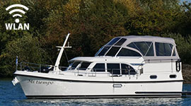 Linssen GS 35 AC »Mi Tiempo« in Fahrt von rechts nach links fahrend