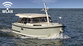 Linssen 30 SL Sedan »Tristan« in Fahrt von links nach rechts