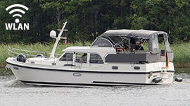 Linssen 40.9 AC in Fahrt von rechts nach links